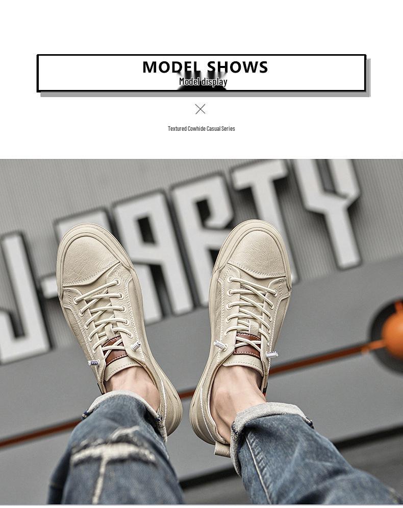Men's Spring-Summer Casual Leather Board Shoes: Small Size Perforated White Lace-ups