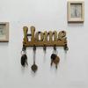 5-Hook Wooden Key Hook Rustic Key Storage Rack Durable Wall-Mounted Key Holder  Apartment