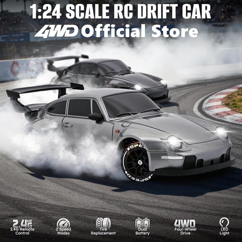 4WD RC Drift Car With LED Light 2.4G Radio 20KM/h High Speed Remote Control Racing Cars Vehicle Model Toy Gift for Boy Girl Kid