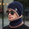 Naujos mados vyriška moteriška megzta kepurė su pliušiniu kailiniu pamušalu, stora šilta kepurė, tinkama stilingoms žieminėms kepurėms