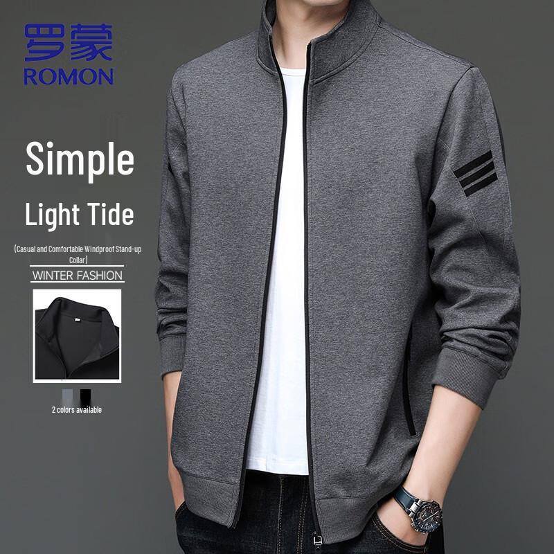 

ROMON Men s Business Casual Stand Collar Jacket 5XL