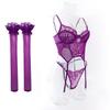 „Set de sutien și ciorapi cu dantelă transfrontalieră - Lenjerie sexy pentru femei”