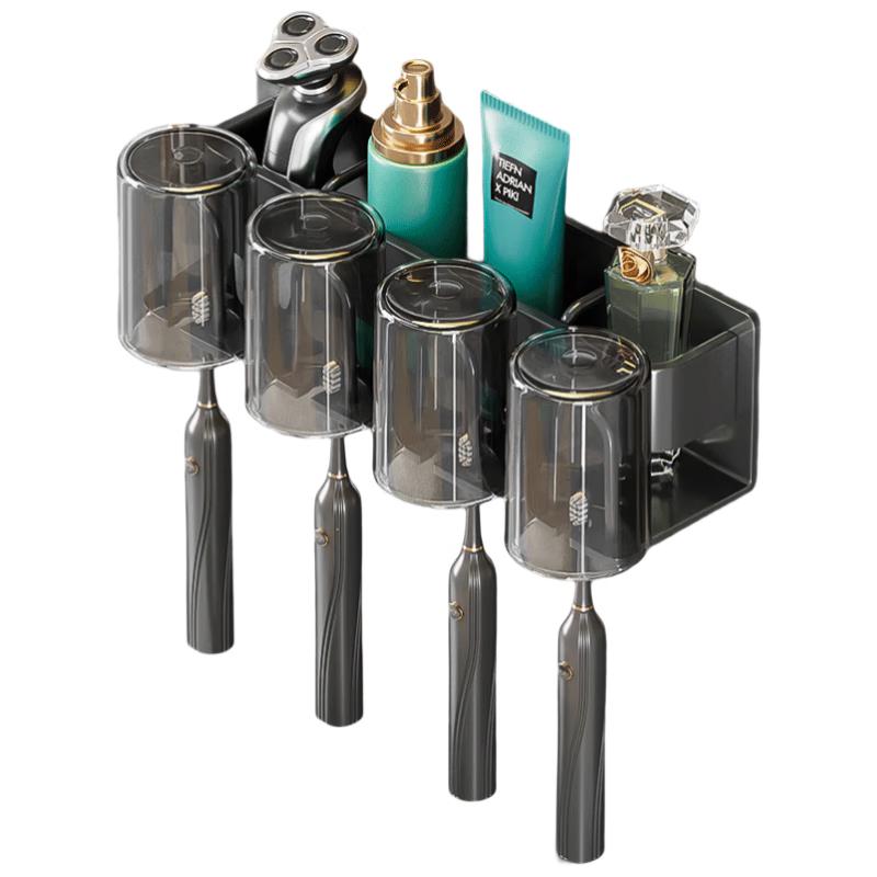 Jiabangshou Bohrerfreier Wandmontierter Zahnbürstenhalter mit Bechern