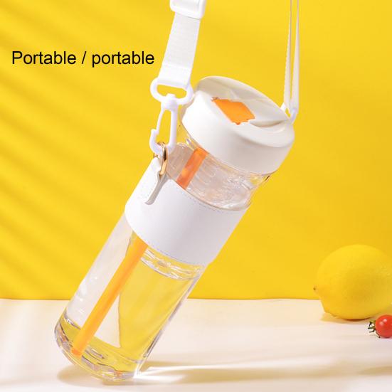 Botella de Agua de 850ml con Paja Plegable, Gran Capacidad, Filtro de Té, Correa Ajustable, Taza de Agua para Té de Frutas para Exteriores