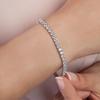 2pcs Simple And Stylish Fully Inlaid Micro-inlaid Water Diamond 3mm Cubic Zirconia Classic Tennis Bracelet