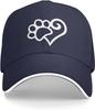Paw Print Heart Graphic Baseball Cap Polyester Adjustable Casual Unisex Sandwich Hat