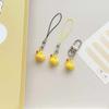 Adorable Yellow Duck Phone Chain Easy To Attach Animal Pendant Keychain Handmade Decoration for Bags and Wallets