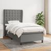 VidaXL Divan Bed and Mattress Dark Grey 90x190 Cm Fabric - Model 3128246