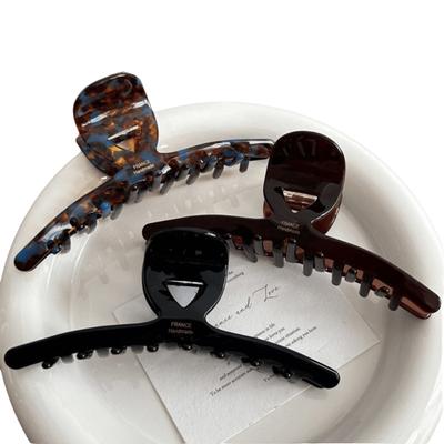 Gift High-End Acetic Acid Hair Claws Vintage Elegant French Big Barrettes Coffee Leopard Crab Hairpins Women