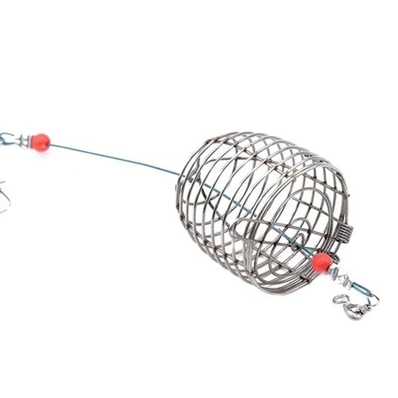Stainless Steel Fishing Bait Cage Feeder Holder S/M/L Sizes Fishing Lure Accessory Durable Fishing Gear