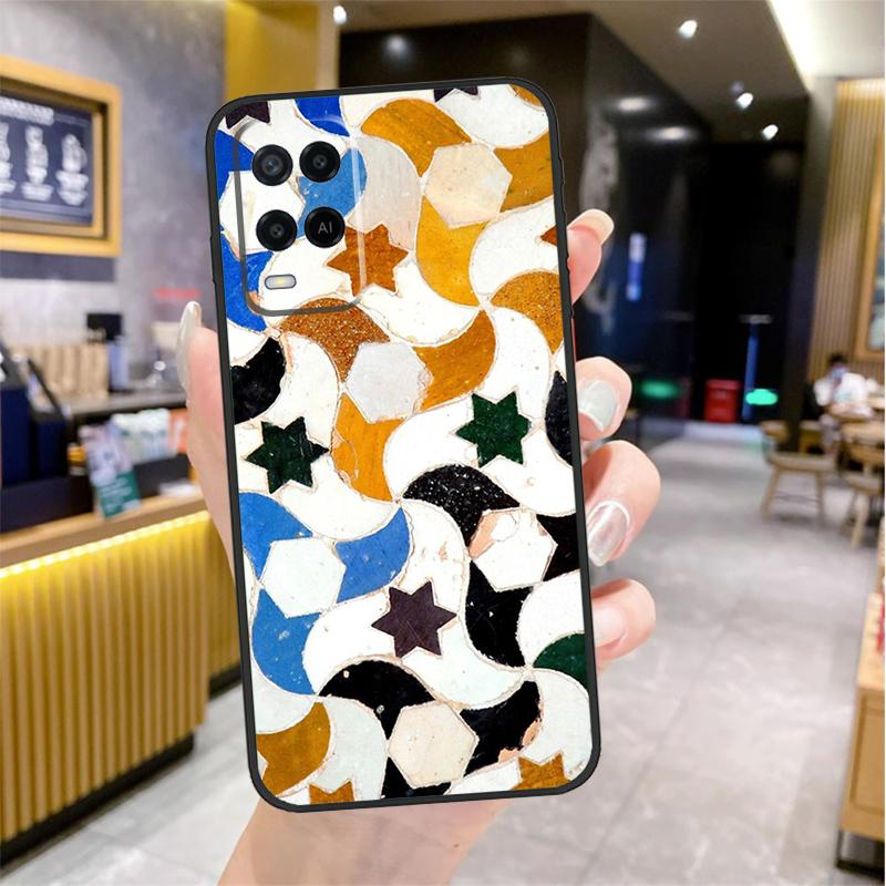 Moroccan Tile Case For Oppo A98 A18 A38 A58 A78 A60 A80 A40 A96 A76 A16 A94 A74 A54 A15 A17 A57 A77 A5 Pro