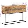 Vidaxl Stolik Konsolowy, 110X30X75 Cm, Surowe Drewno Mango I Żelazo