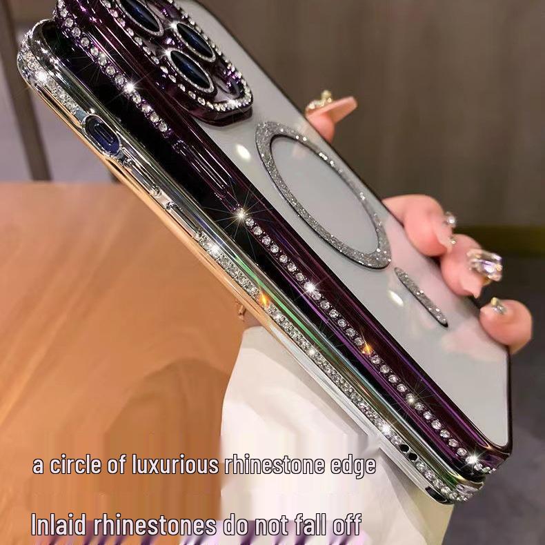 Rhinestone MagSafe Magnetic Case for iPhone 17 Pro Max/15 Pro - Crystal Clear Protective Cover