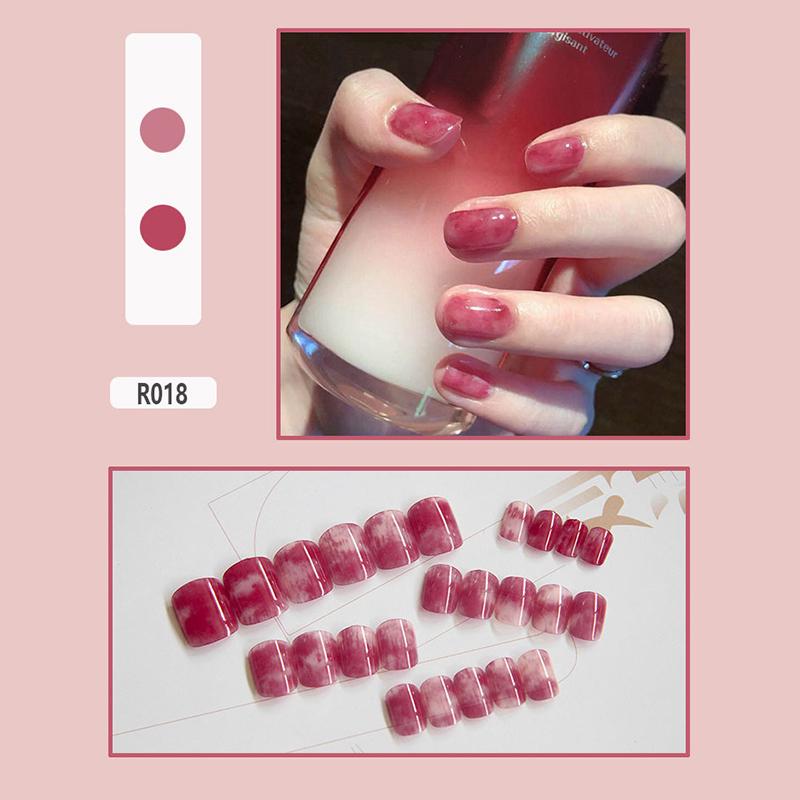 24 Pieces Boxed New Finished Nail Patch Fake Nail Wearable Nail Patch Waterproof