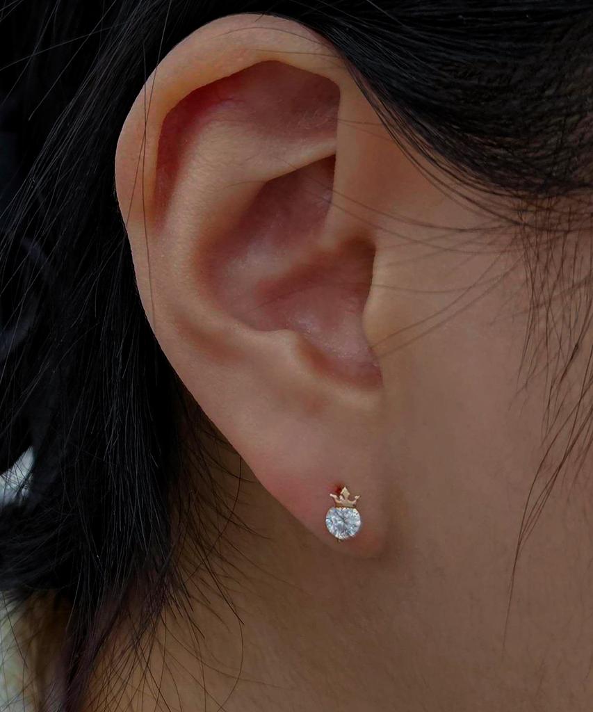 Helene Jewelry 14K Cubic Crown Earrings