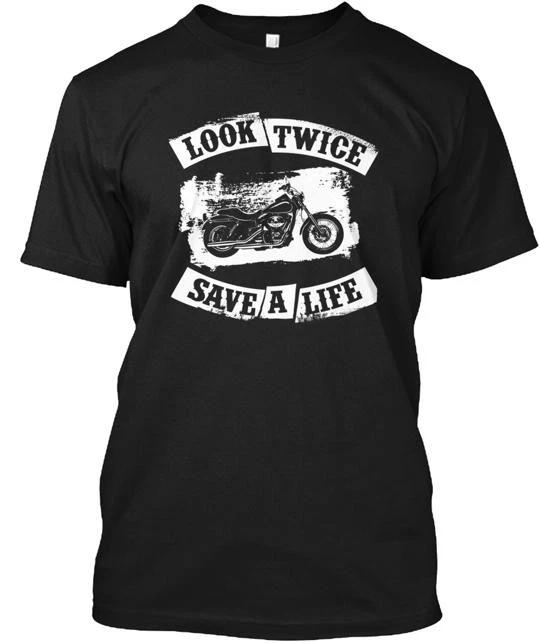 

Look Twice Save A Life Motorcycle T-Shirt Made in the USA Size S to 5XL 4XL
