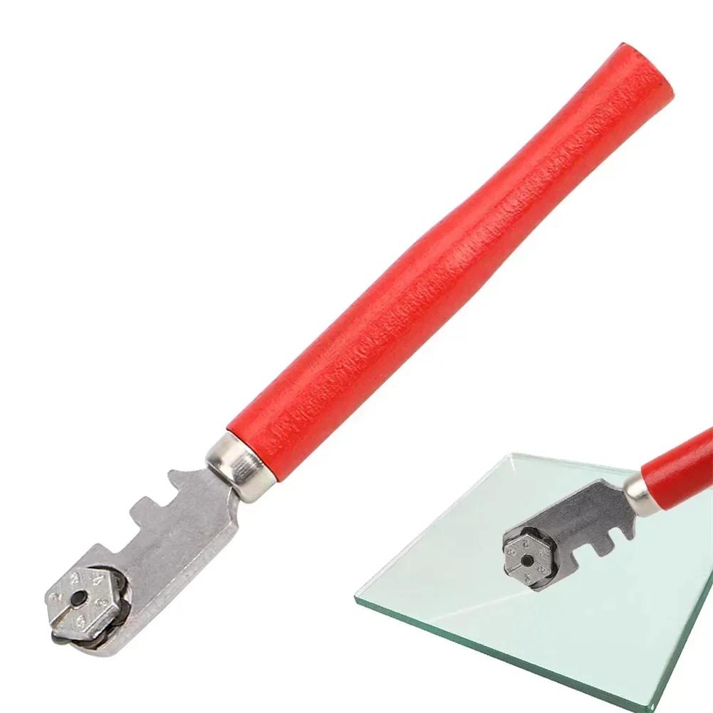 1 Piece Glass Cutter Glass Cutter 6 Wheels Design For Householdcutting Work Handle Material Wood Cutting Thickness 6-12mm