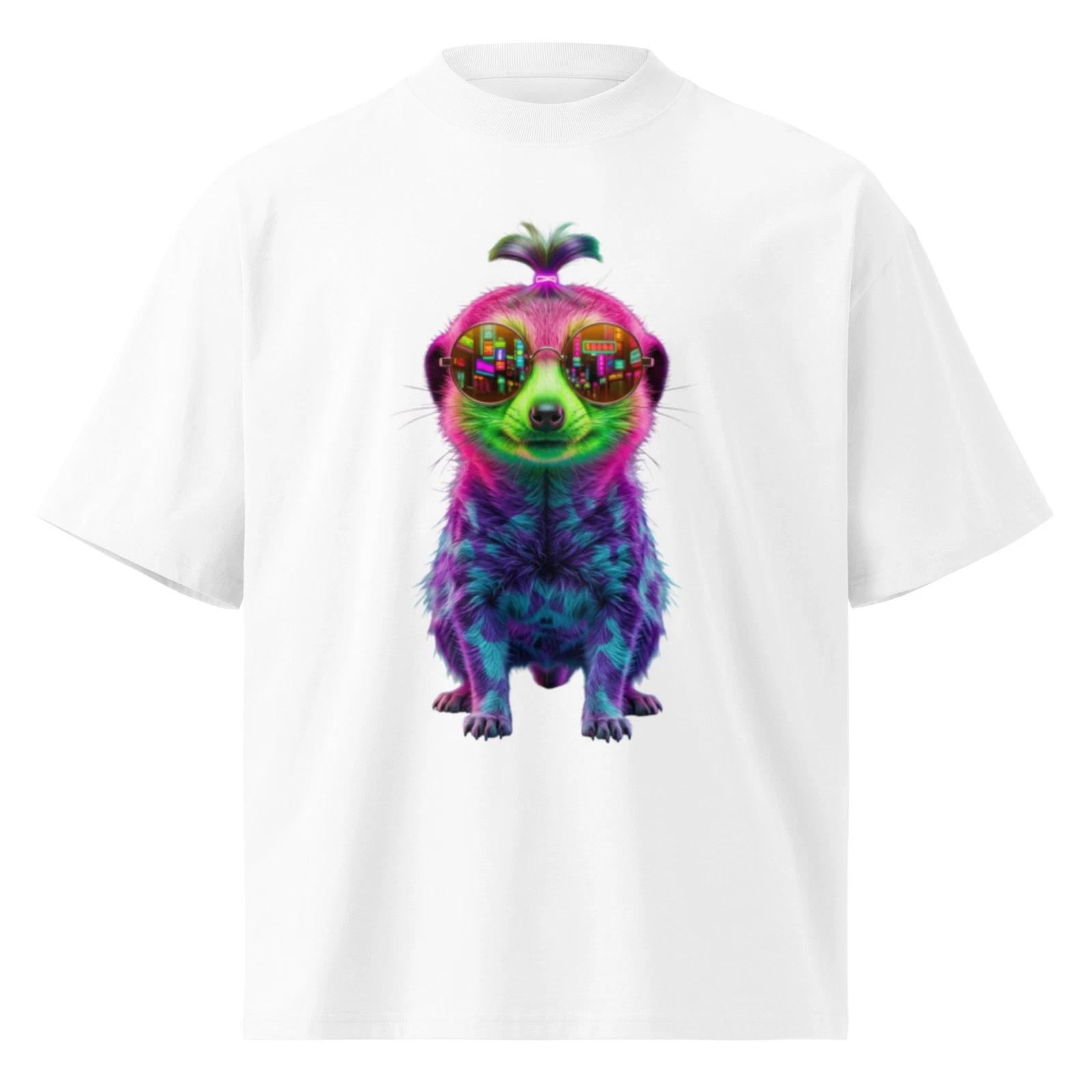 Stand Tall | Neon Meerkat Oversized T shirt | Glow Wild Collection M