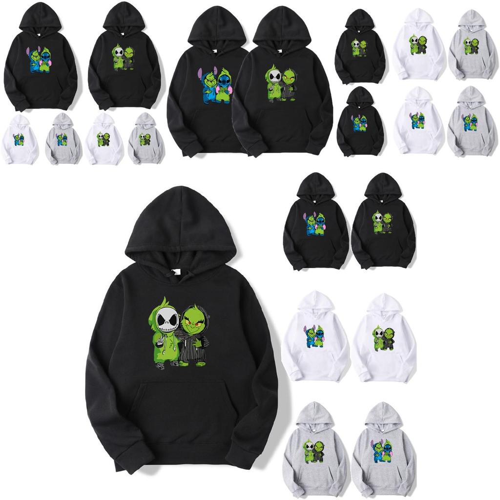 Cozy And Stylish Grinch Jack Skeleton Stich Hoodie For Christmas Celebration