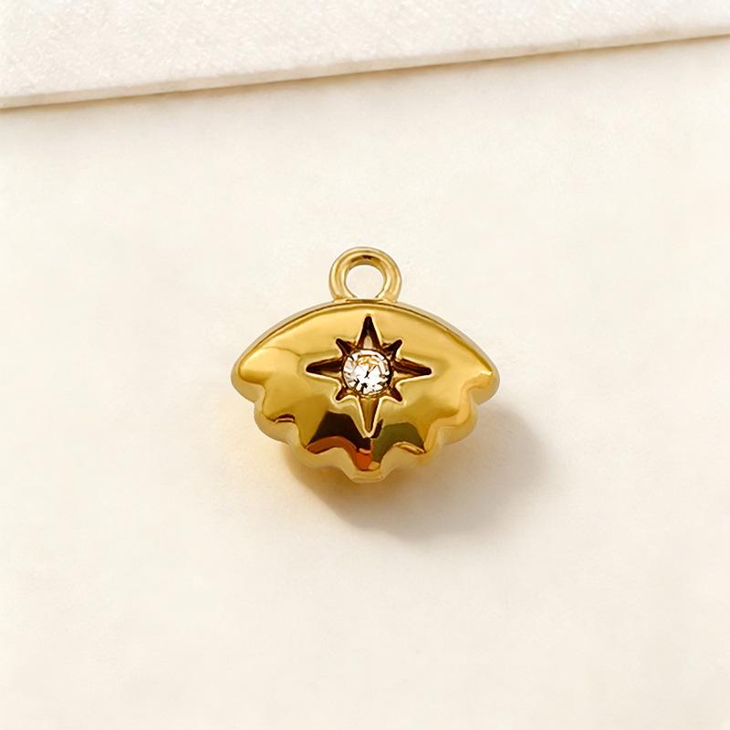 Gold Retention Micro-inlaid Diamond Charm Pendants: Star, Moon, Heart & Water Drop Designs