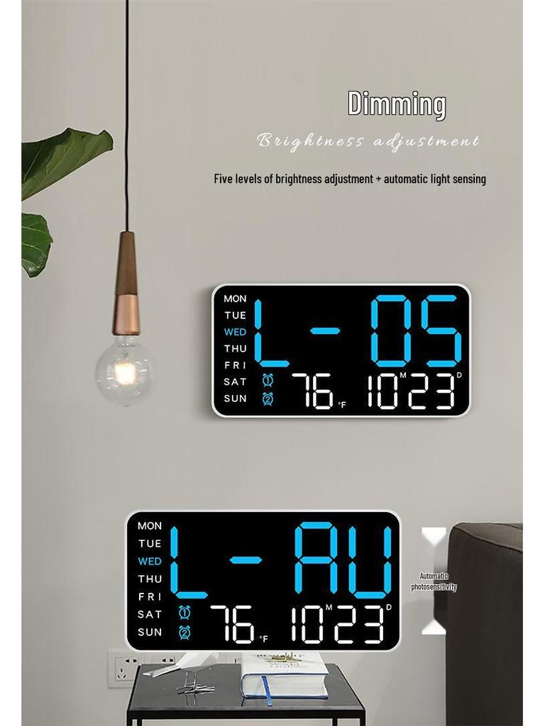 Relógio Digital Multifuncional: Montável na Parede ou Independente, Exibição Simples (Modelo 6659)