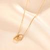 Heart-Shaped Minimalist Titanium Steel Necklace For Women Delicate Inlay Process Pendant