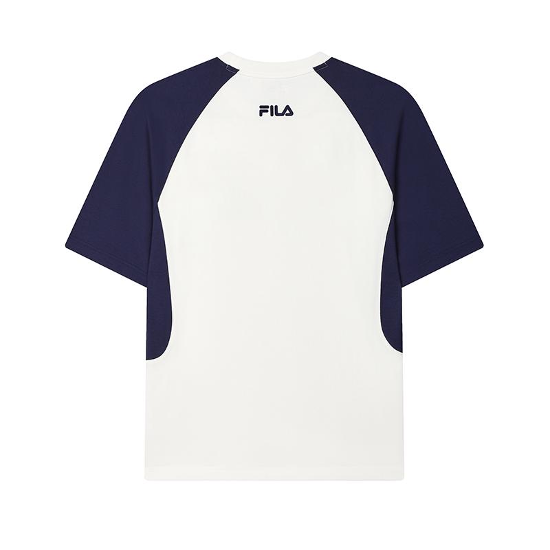 Fila Fashionable Versatile Knitted Short Sleeve T-Shirt Men Tops Cloud-Mushroom-White F11M519101FWT