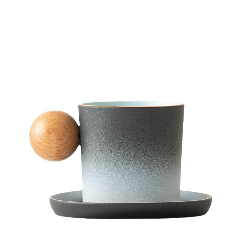 Light Luxury Ceramic Coffee Cup And Saucer Set, Small Fresh Water Cup Design Sense Cup Creative Afternoon Tea Household