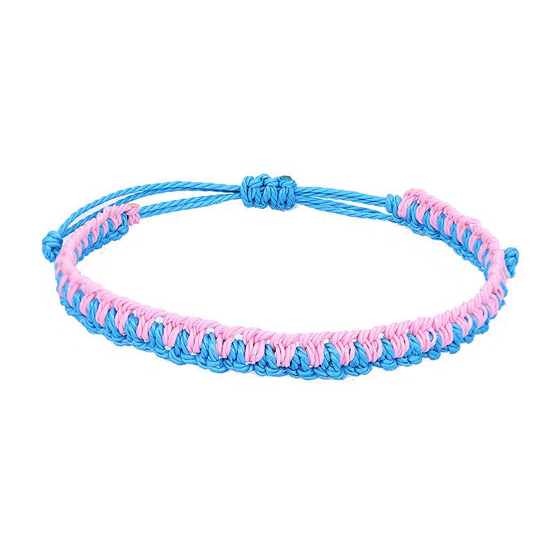 Handmade Woven Red String Bracelet, Waterproof Wax Thread Braided Bracelet, Peace Knot Jewelry Accessory