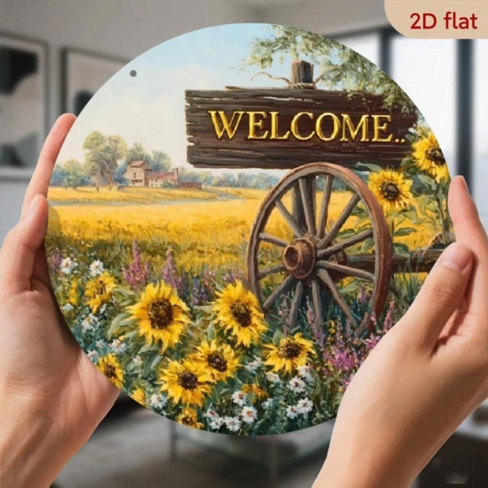 Vintage Tin Sign Metal Wall Art for Garden Kitchen Cafe Wedding Holiday Gift