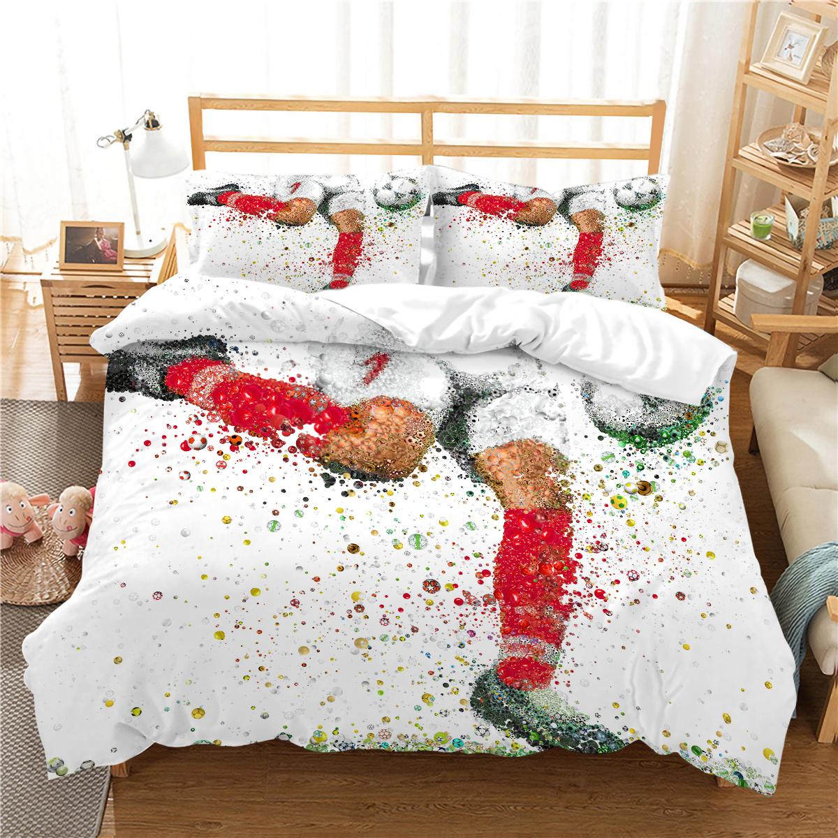 

Чехол на кровать, комплект постельного белья с 3D футбольным принтом, детский комплект постельного белья, пододеяльники, полиэстеровая наволочка, удобная AU Single 140x210cm