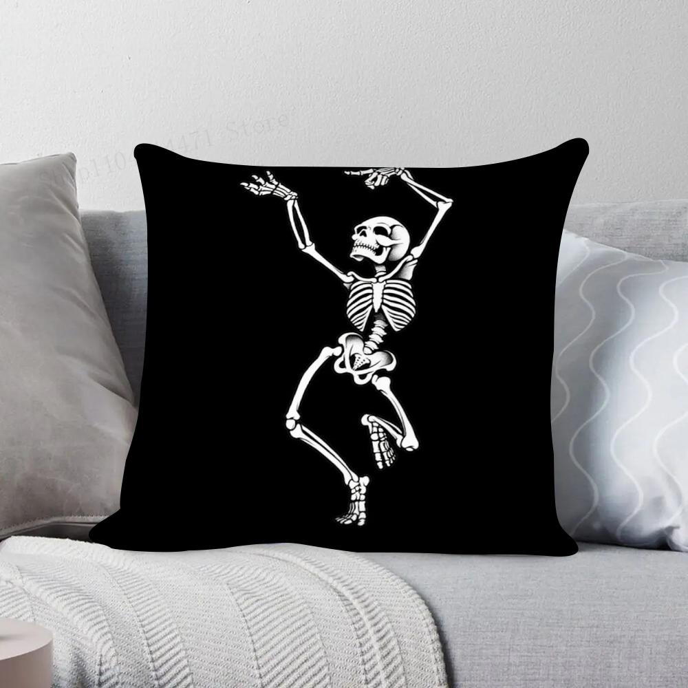 1pc Anatomical Skeleton Chalkboard Pillow Case Square Bedroom Sofa Leisure Comfort Cushion Car Living Room Home Decoration