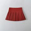 Women's High-Waisted Gray Pleated Wool Blend Mini Skirt - Elegant, Anti-Exposure Design for Autumn/Winter 2025