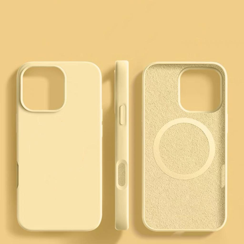 Custodia magnetica per telefono in silicone liquido originale grigio titanio per iPhone 16 15 14 13 Pro Max Plus magsafe ricarica cover posteriore morbida