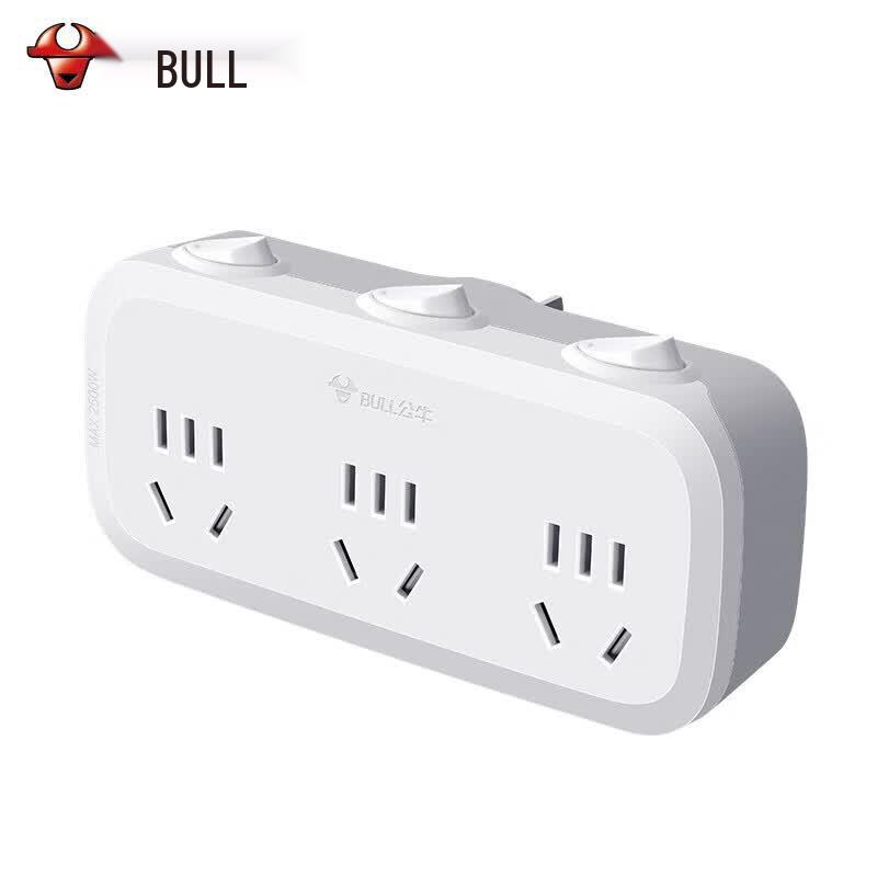 BULL National Standard 3-Outlet Wireless Converter Socket CN plug (adapter included)
