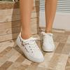 Fashion Women Sneakers Student Casual Knot Designer Summer Floral Pattern Sneakers Embroidered Flat Bottom Low Cut White Shoes for Women