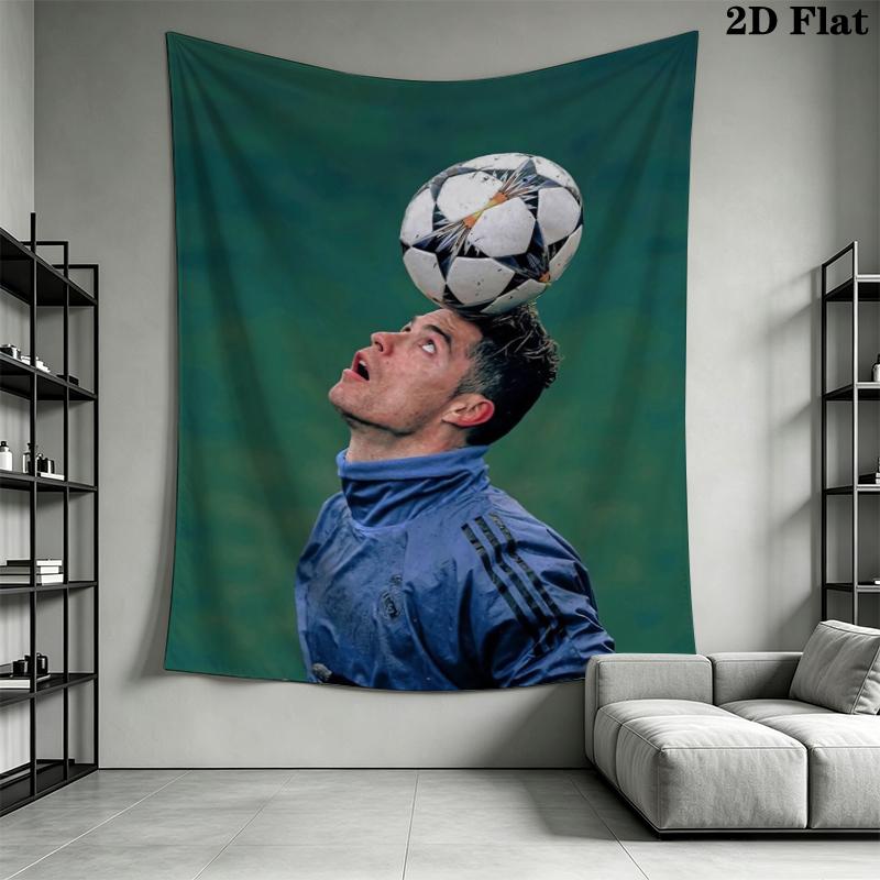 C Ronaldo Wall Tapestry Aesthetic Wall Hanging Printed Fabric Blanket Decorative Tapestries for Bedroom Living Room Home Decor