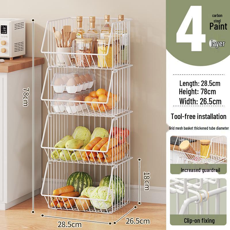 Multi-Layer Floor-Standing Kitchen Rack for Vegetables & Fruits