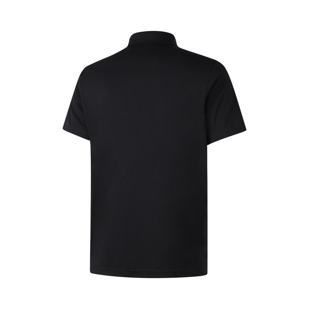 Li Ning Solid Color Pullover Fitness Sports Polo Shirt Men Tops Black APLU119-1