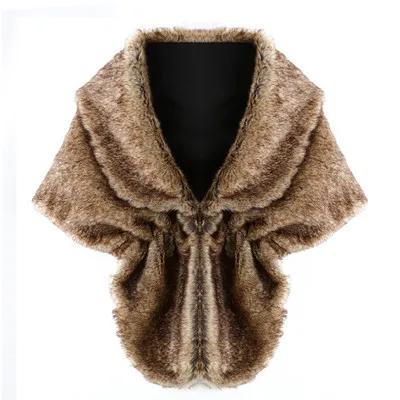 Shawl Elegant Faux Fur Shawl Warp Stole Evening Wedding Women