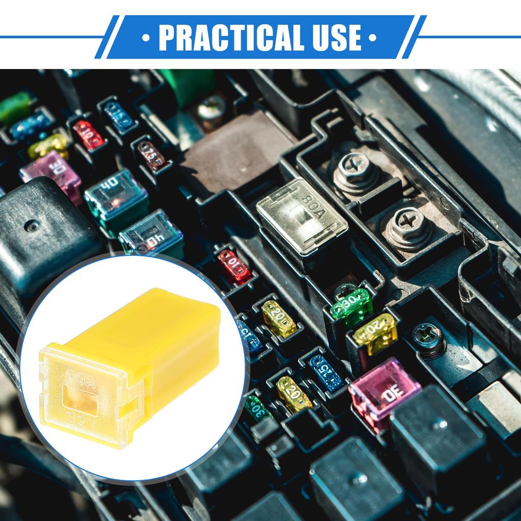 A ABSOPRO Standard Box Fuse 20A Universal Pickup Truck Car SUV Heavy Duty Plastic Metal 6pcs 60A