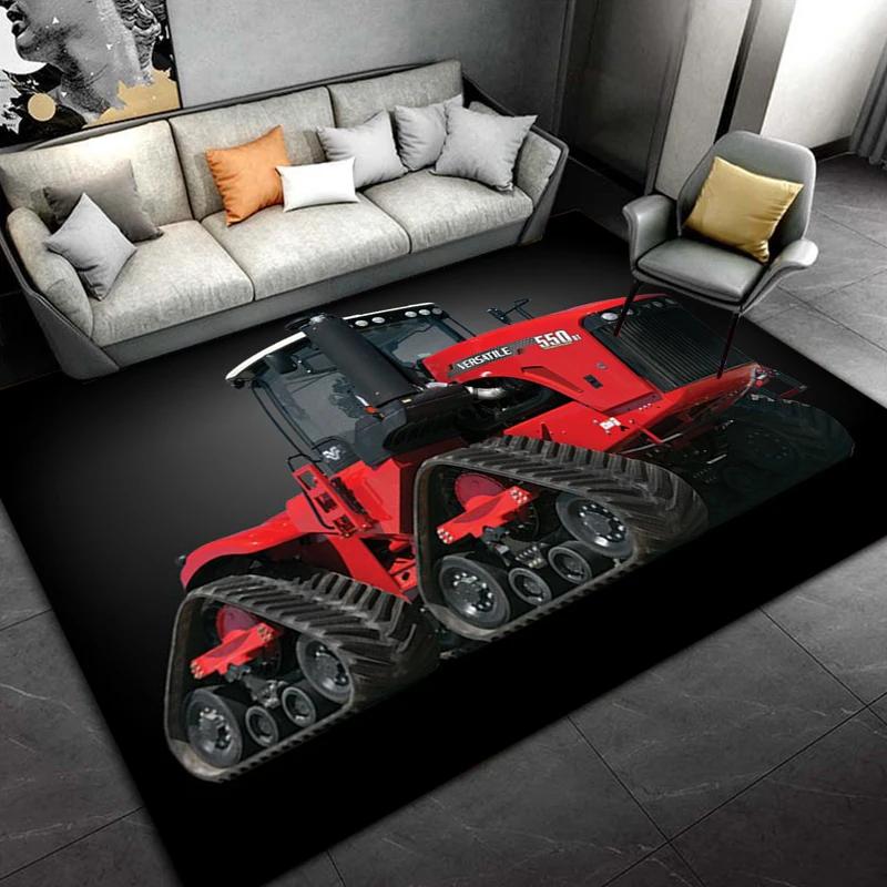 Car Tractor Series Pattern Truck Area Rug,Carpet Rug for Home Living Room Bedroom Sofa Doormat Decor,kids Non-slip Floor Mat 3D