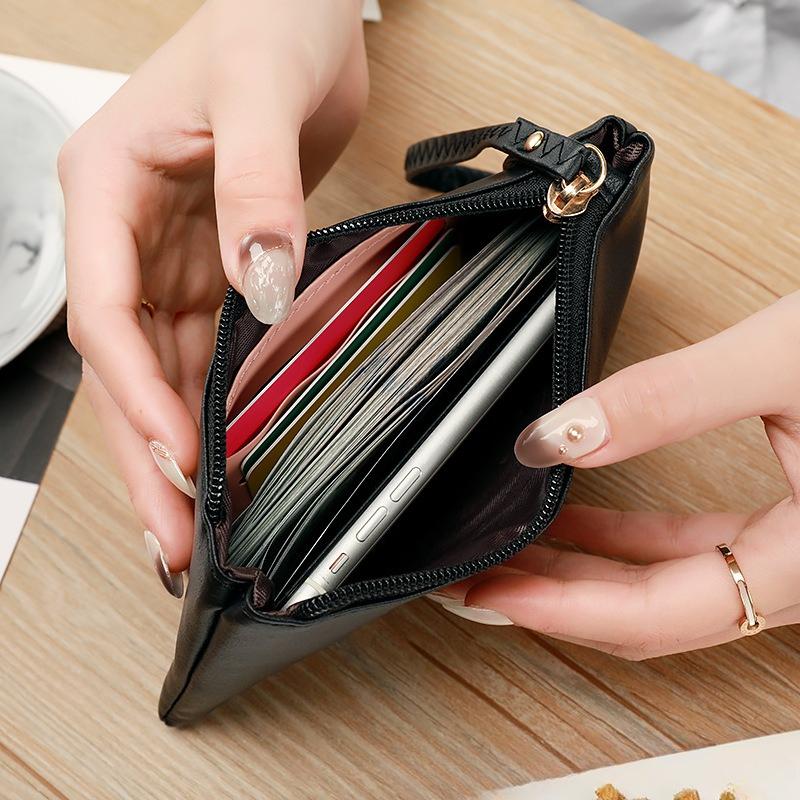 Women's Soft Clutch Bag Zipper Change Bag Multi-function Solid Color Mobile Phone Bag Clutch Bag