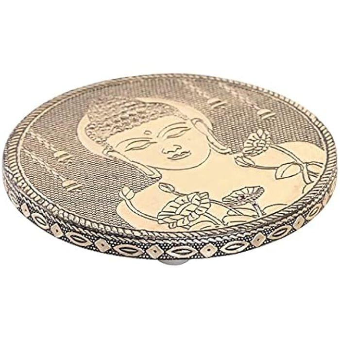 Support décoratif - DKD HOME DECOR - Buda Arabe - Ø 10 cm - Bois et Aluminium - Design élégant