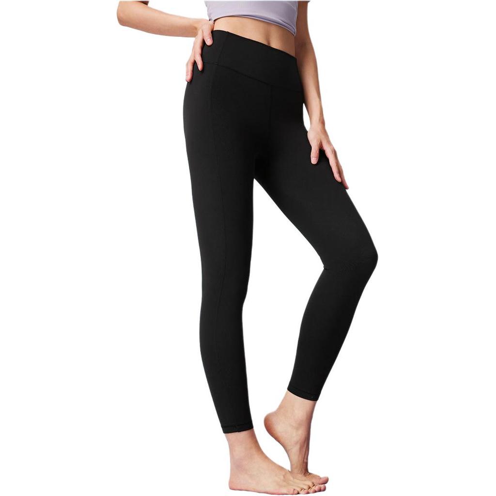 Li Ning Fitness Series Antibacterial Brand Logo Stitching Elastic Band Sports Long Pants Women bottoms AULW014-3