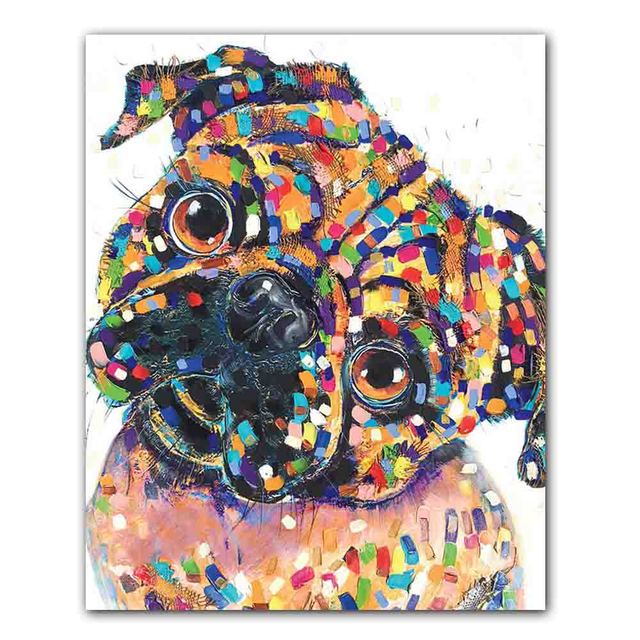 Nordic graffiti art abstract animal canvas painting digital color poster office wall painting living room home decoration mural No Frame