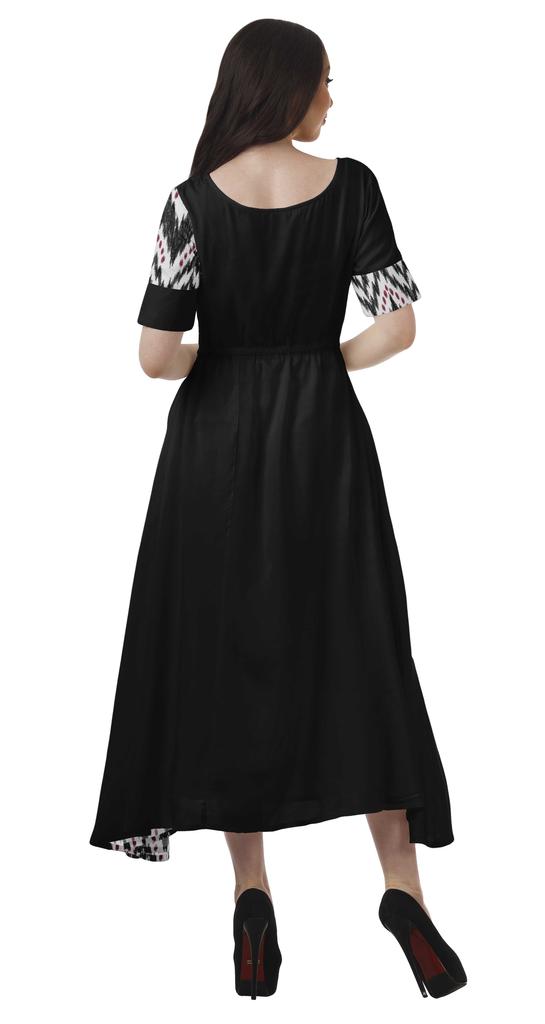 Moomaya Sukienka z krótkim rękawem, wizytowa, wiskozowa santoon, z dekoltem scoop dla