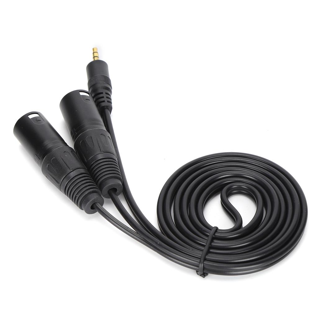 Microphone Cable 3.5mm Connector To Dual XLR Male Adapter Interconnect Patch Cord