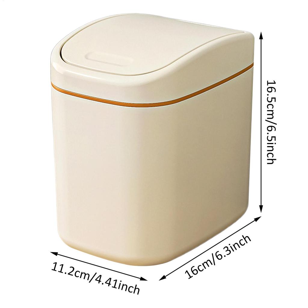 Mini Desktop Trash Can Dispenser with Lid Cylindrical Tabletop Waste Bin Easy To Clean Screw-Off Cap for Office and Coffee Bar