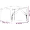 319235 vidaXL Tente de fête avec 4 parois latérales en maille Rouge 3x4m PEHD